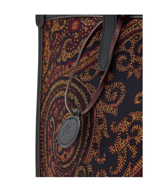 Etro Red Patterned Tote Bag
