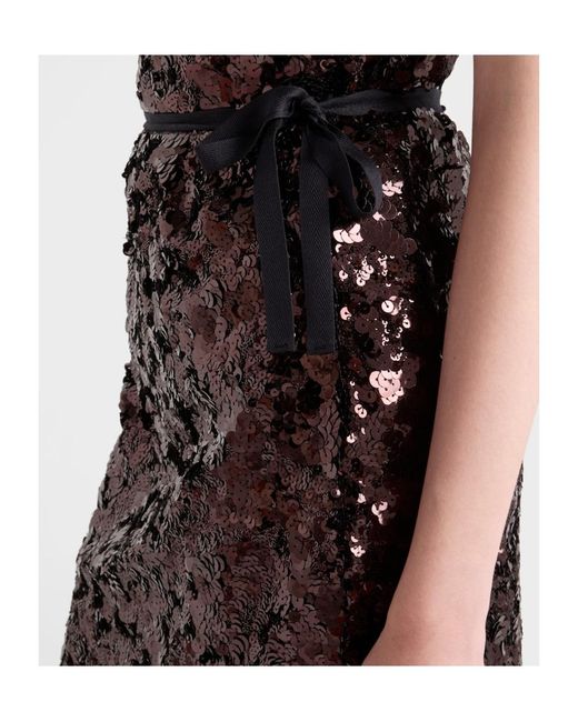 Prada Black Sequin-Embellished Midi Skirt