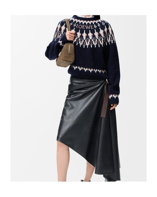 Loewe Blue Fair Isle Pattern Crewneck Jumper