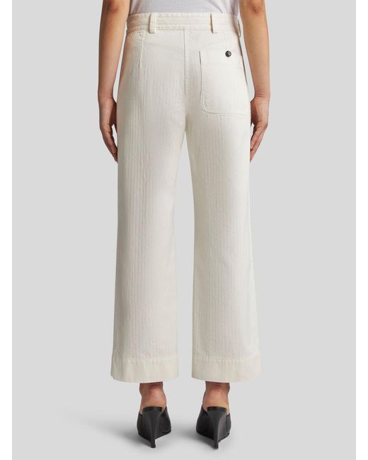 Etro White Straight-Cut Gabardine Trousers