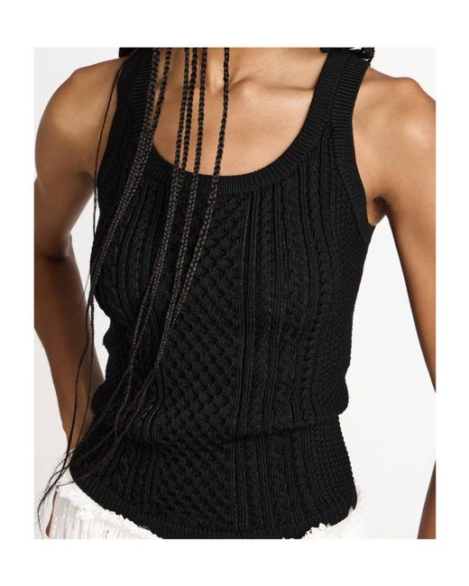 J.W. Anderson Black Cable-Knit Sleeveless Top
