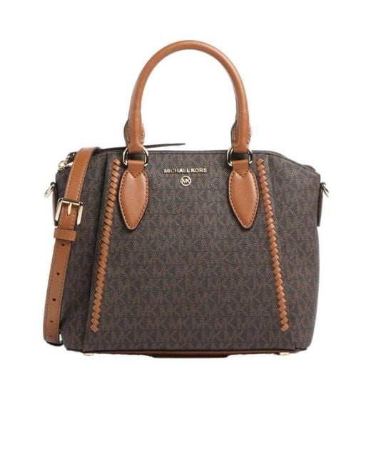 Michael Kors Brown Michael Logo Plaque Tote Bag