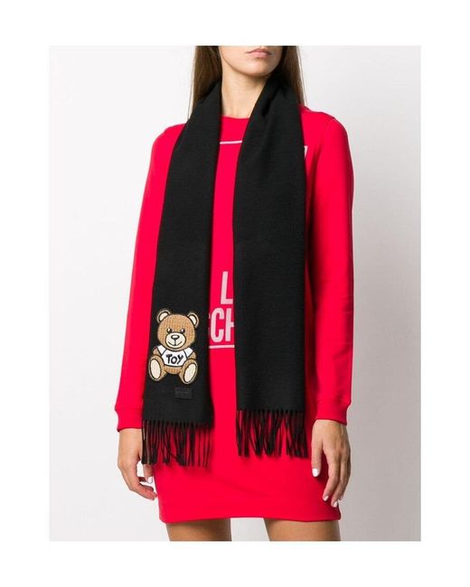 Moschino Black Logo Scarf