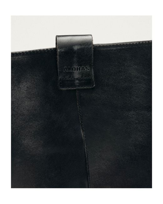 Alohas Black Sajan Round-Toe Knee-High Boots