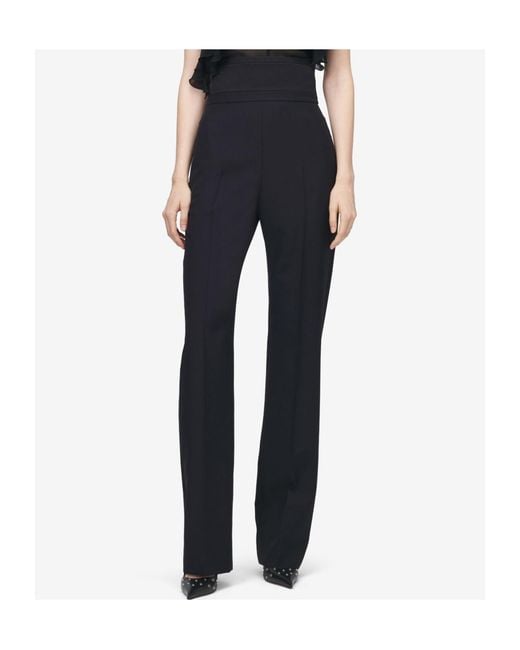 McQueen Black High-Waisted Tailored Trousers