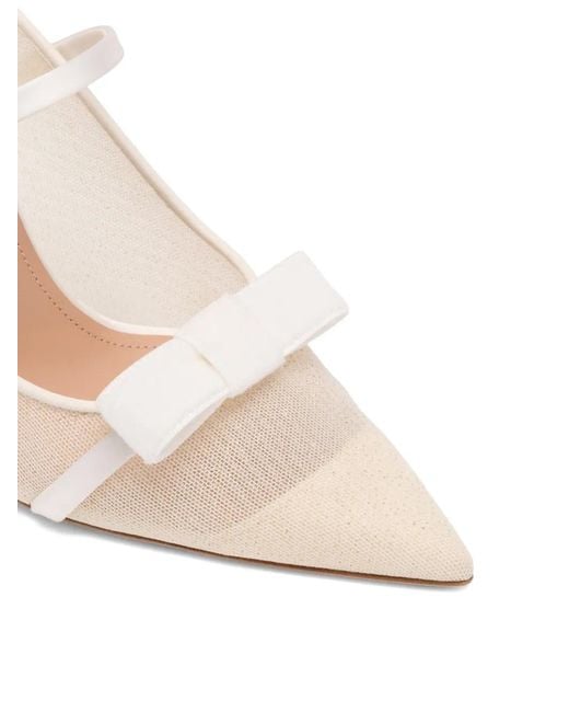 Malone Souliers White 90Mm Aurora Heeled Mules