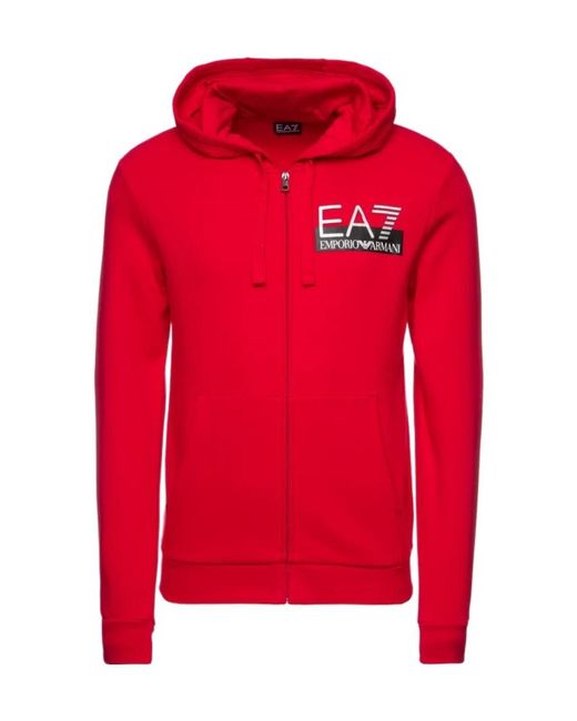 EA7 Zippered Hooded Sweatshirt for men