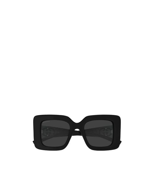 Gucci Black Eyewear Butterfly Frame Sunglasses