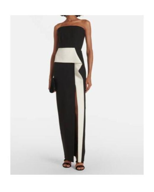 Roland Mouret Black Strapless Crepe Gown