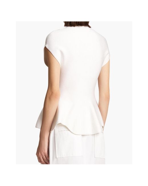 Khaite White Andra Knitted Top