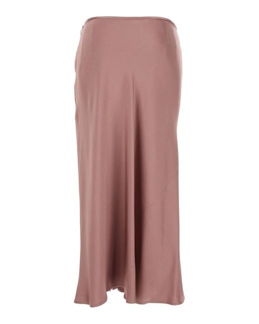 Dries Van Noten Pink 'Smila' Skirt With Knot Detail On The Front And Side Concealed Zip Closure