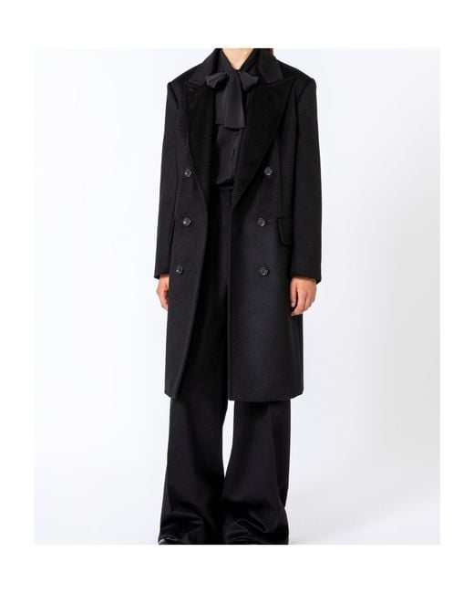 Max Mara Black Cosa Double-Breasted Coat