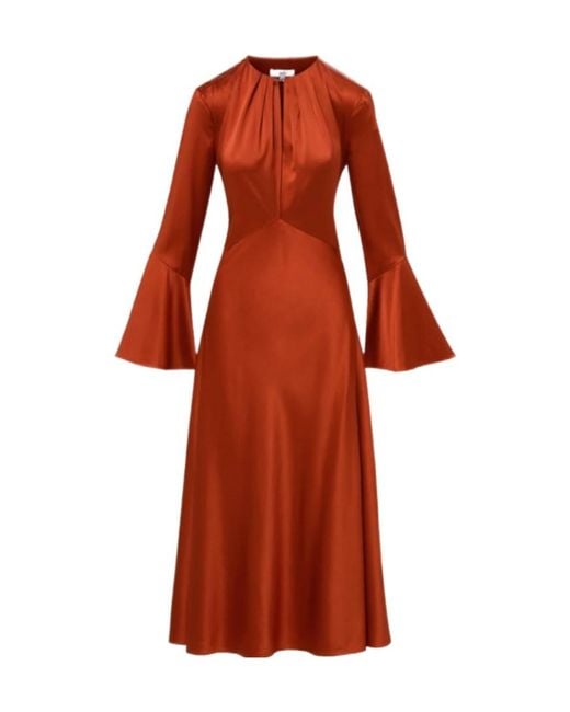 Veronica Beard Red Ezri Midi Dress