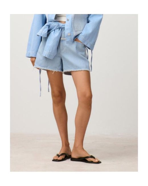 Closed Blue Jocy-X Frayed Denim Shorts