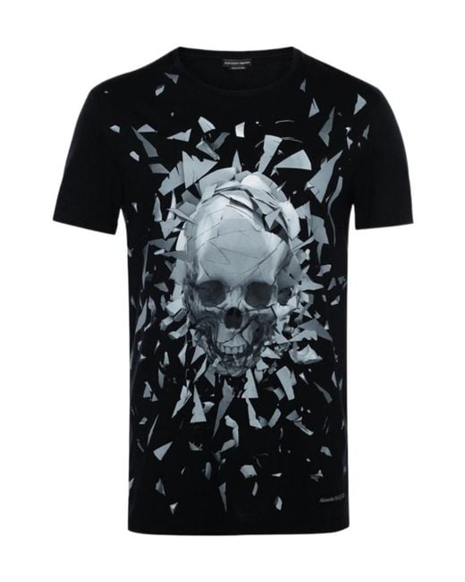 McQueen Black Logo Short-Sleeved T-Shirt for men
