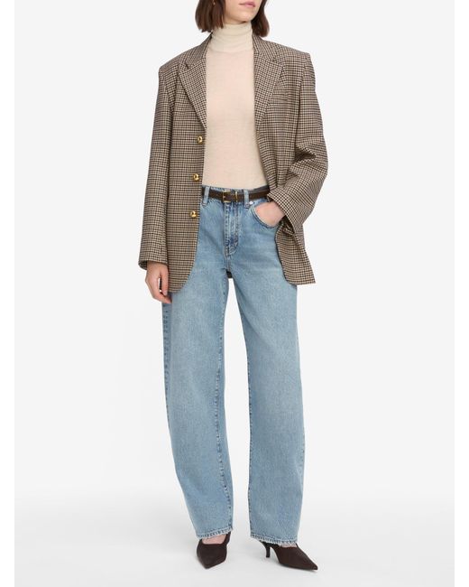 FRAME Brown Houndstooth Blazer
