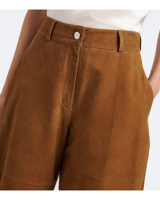 Rohe Brown Suede Barrel-Leg Pants