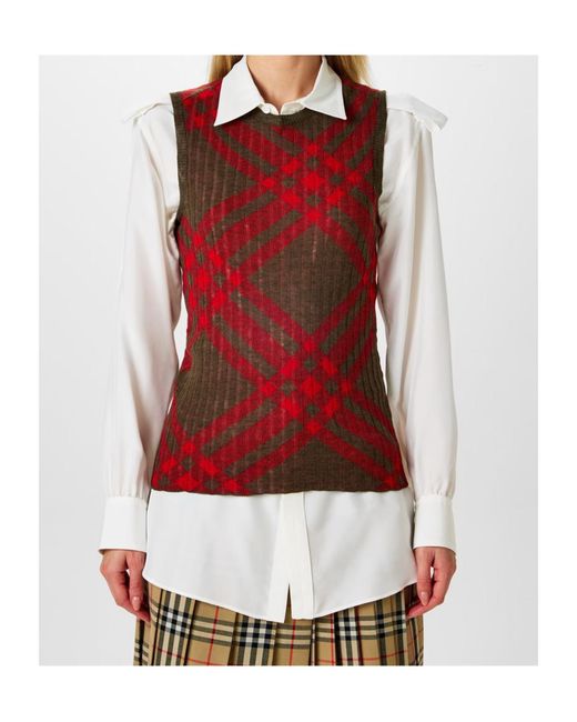 Burberry Red Check Tank Top