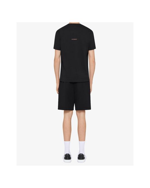 Givenchy Black Unicorn Embroidered Fleece Bermuda Shorts for men