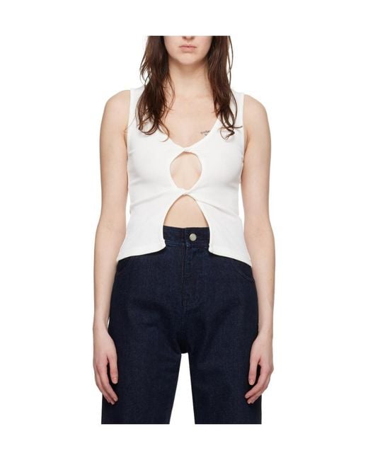 Christopher Esber Blue Cut-Out Knotted Top