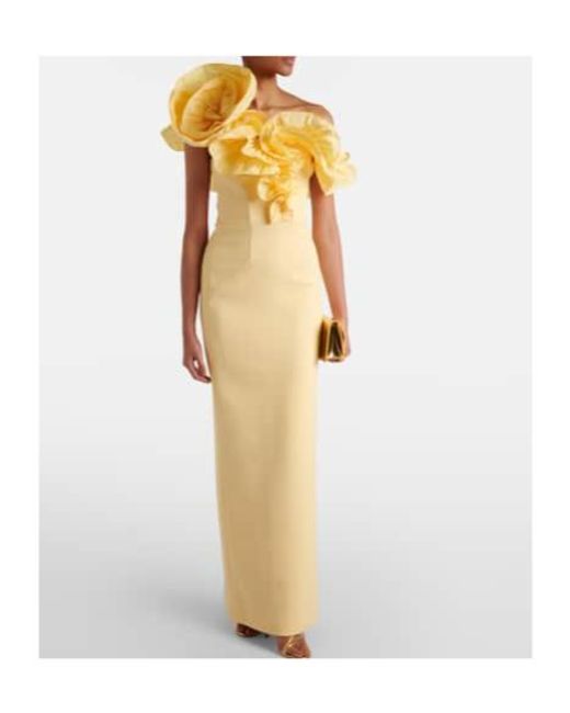 Rebecca Vallance Metallic Lulu One-Shoulder Crepe Maxi Dress