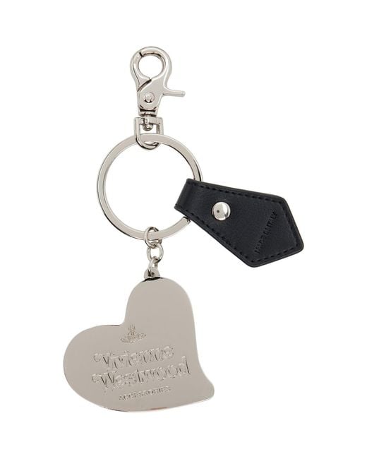 Vivienne Westwood White Orb Heart Keychain for men