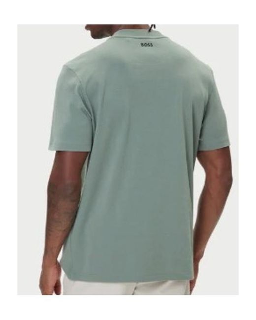 Boss Blue Crew Neck Short-Sleeved T-Shirt for men