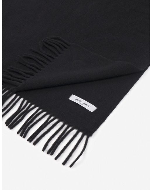 Maison Kitsuné Black Maison Kitsuné Fox Head Scarf for men