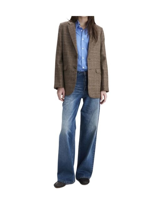 A.P.C. Brown Annie Blazer Check-Pattern