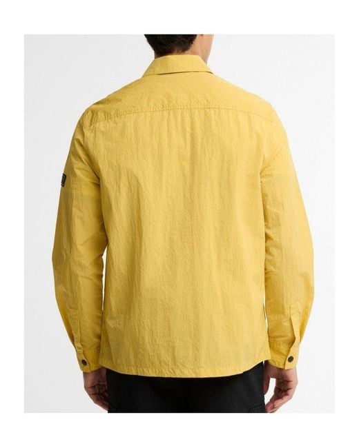 Barbour Yellow Inline Cotton Long Sleeve Overshirt for men