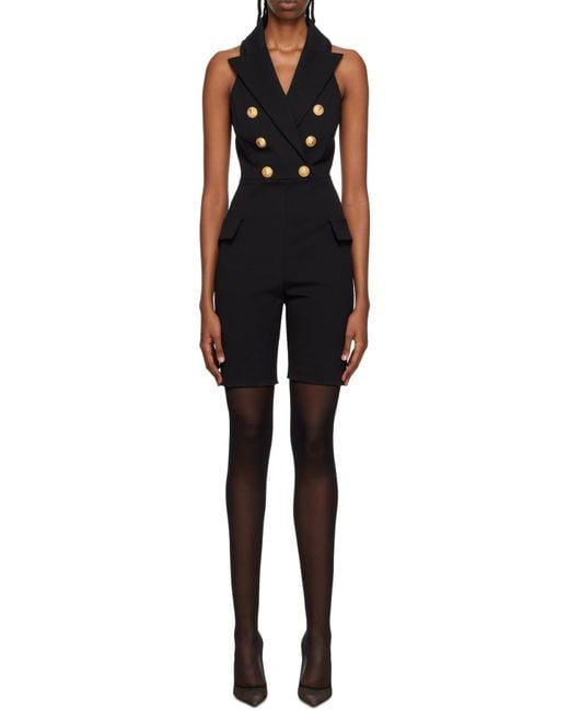 Balmain Black Balmaain Buttoned Jumpsuit