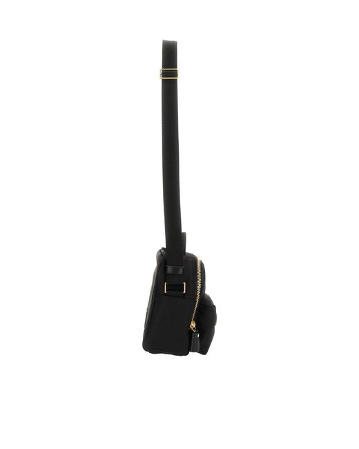 Anya Hindmarch Black Eyes Patch Zipped Shoulder Bag