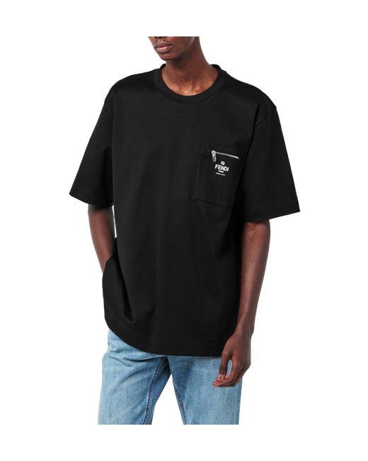 Fendi Black Logo T-Shirt for men
