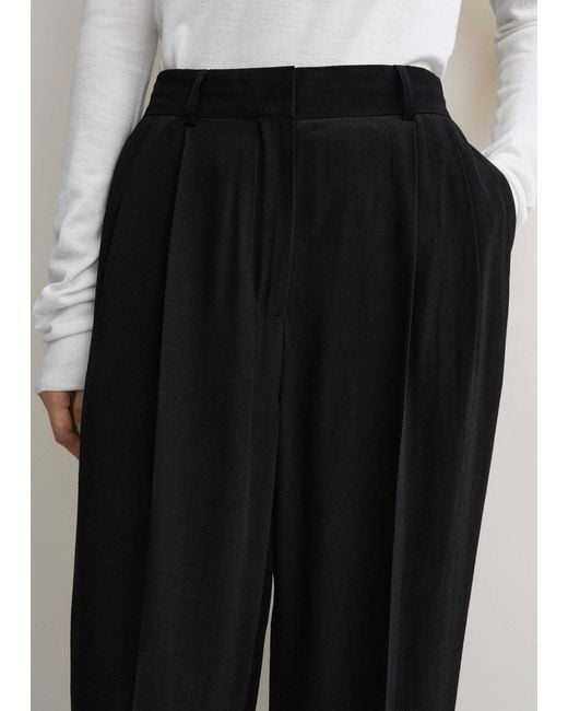 Totême Black Totême Double-Pleat Summer Trousers
