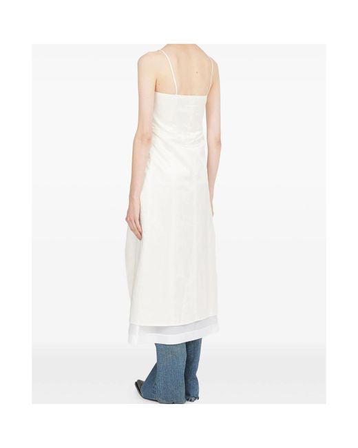 MM6 by Maison Margiela White Sleeveless Midi Dress