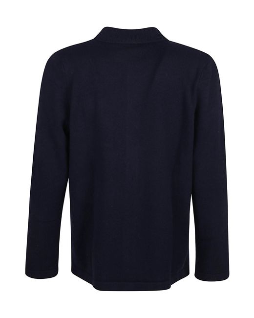 A.P.C. Blue Logo Embroidered Shirt Jacket for men