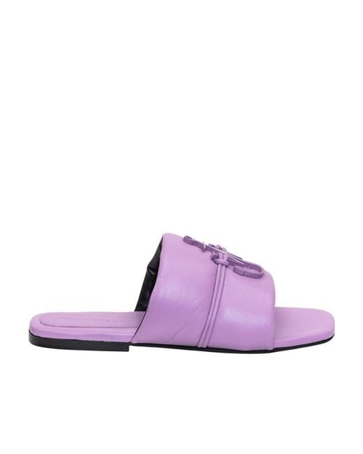 J.W. Anderson Purple Logo Slippers