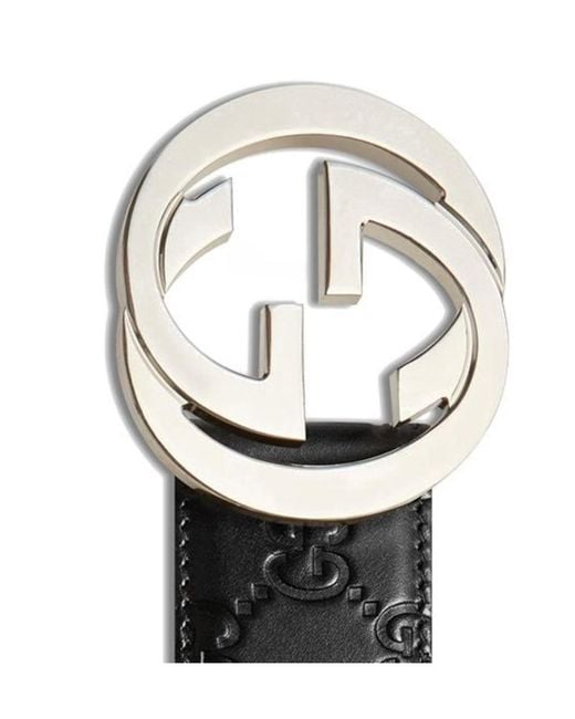 Gucci Black Gg Supreme Buckle Belt for men