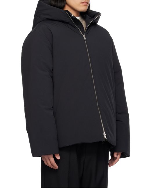 Jil Sander Blue Hooded Down Jacket for men