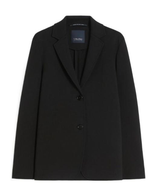 Max Mara Black Single-Breasted Scuba Jersey Jacket