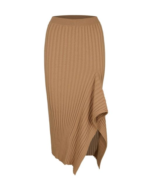 Stella McCartney Natural Ribbed Midi Skirt