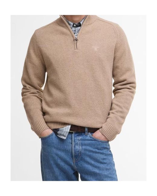 Barbour Natural Grangetown Half Zip Jumper for men