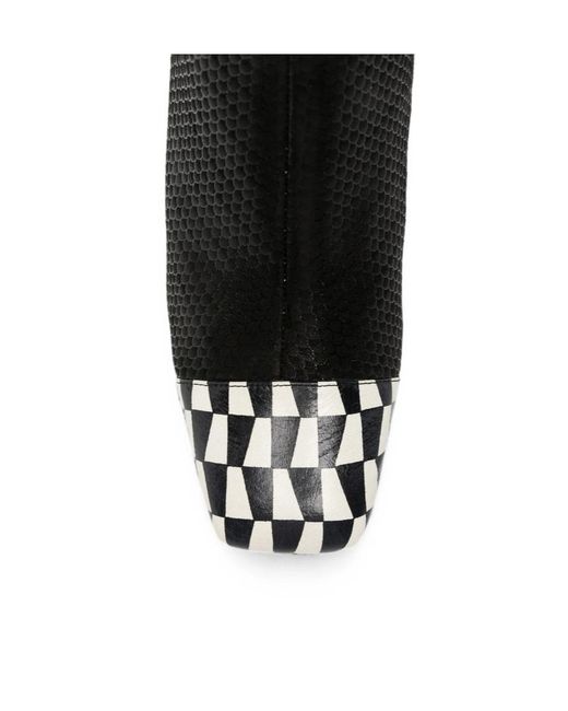Chie Mihara Black Square-Toe Ankle Boots
