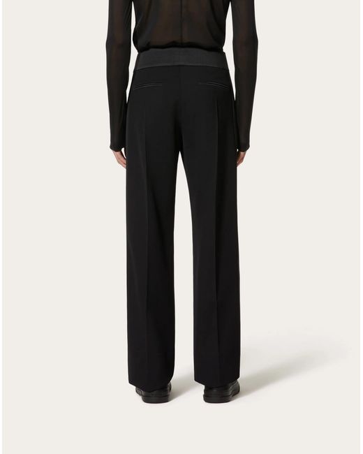 Valentino Black High Waist Straight Leg Trousers for men