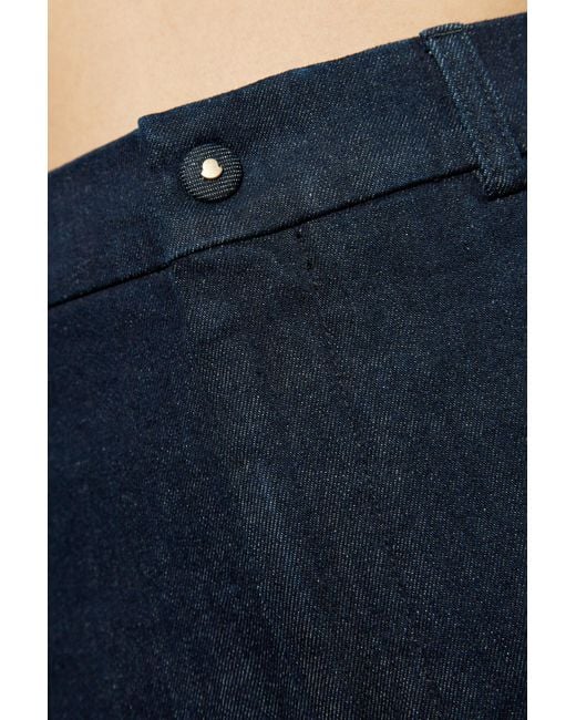 Moncler Blue High-Waisted Wide-Leg Jeans