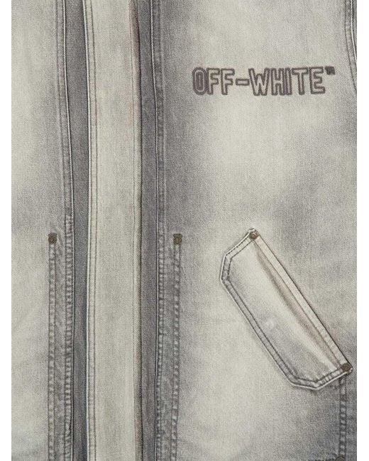 Off-White c/o Virgil Abloh Gray Hooded Denim Jacket for men
