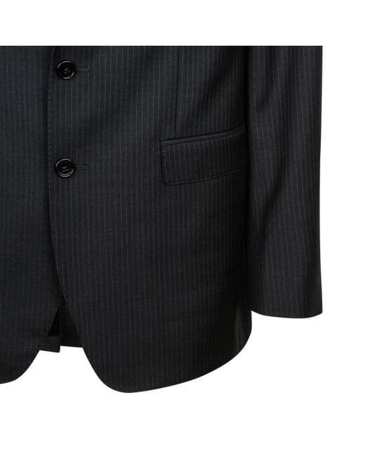Dolce & Gabbana Black Pinstriped Single-Breasted Blazer for men