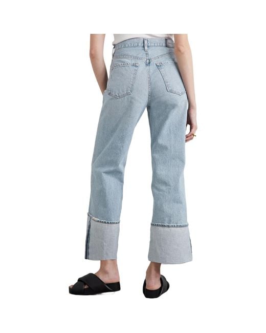 Goldsign Blue Vintage High-Waisted Wide-Leg Jeans