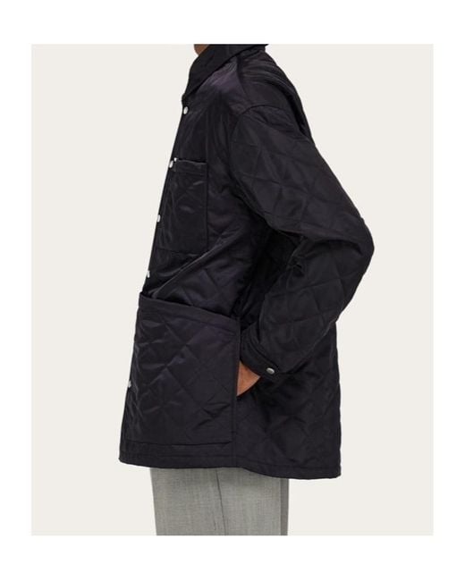 Ferragamo Blue Ferragamo Quilted Blouson for men