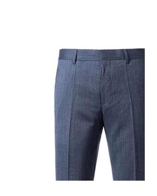 Boss Blue Striped Casual Pants for men